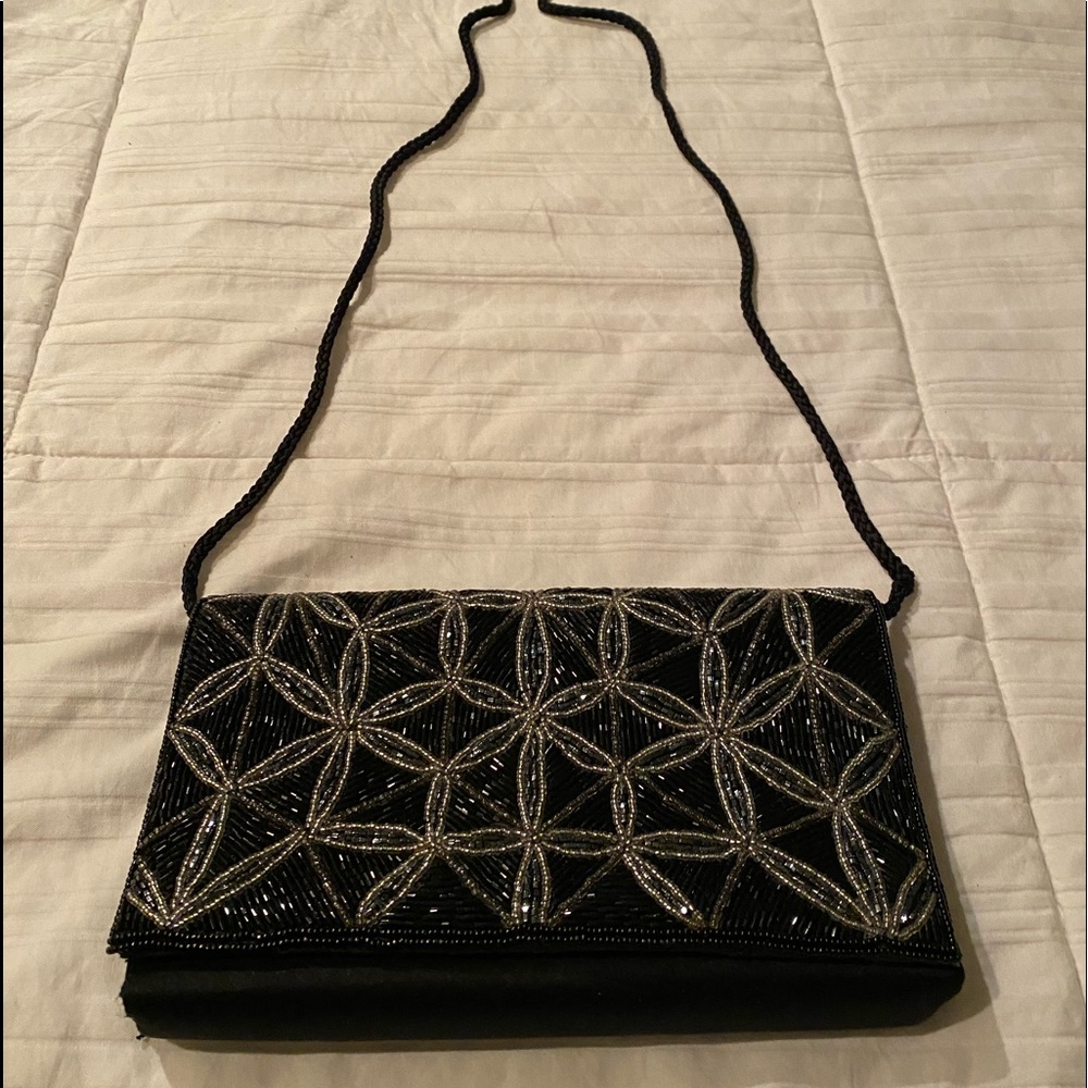 Black and gold evening bag